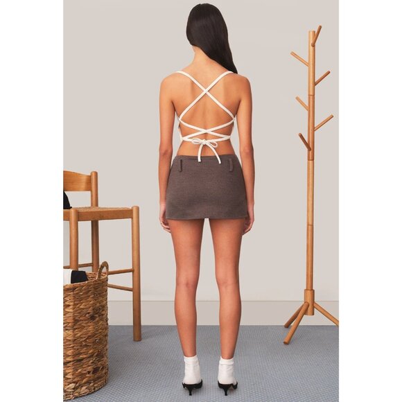 Tae Park Scrunchie Apron Top in White - Picture 3 of 6